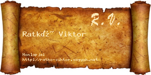 Ratkó Viktor névjegykártya